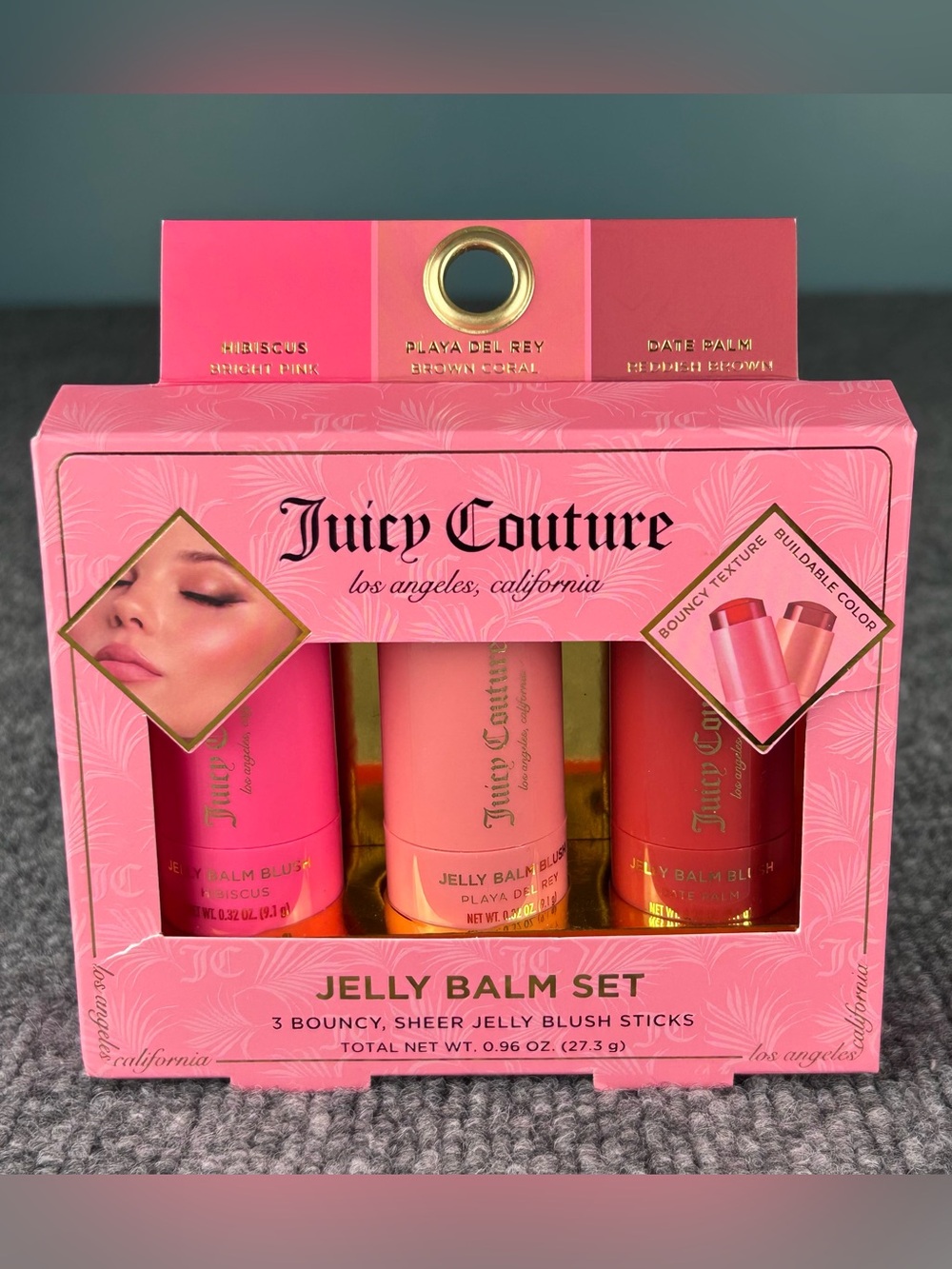 Juicy Couture Jelly Balm Blush Stick 3 Pack ~ Sheer Hydrating ~ .96oz New in Box
